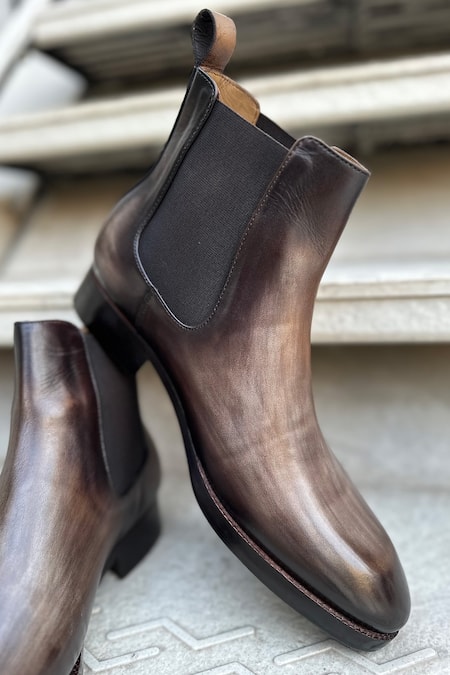 Buy_Fellmonger_Gray Solid Grey Chelsea Boots 