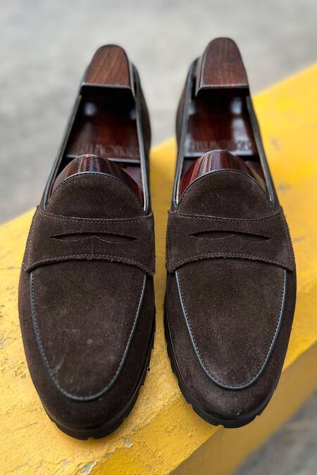 Fellmonger_Brown Solid Belgian Loafers _Online_at_Aza_Fashions