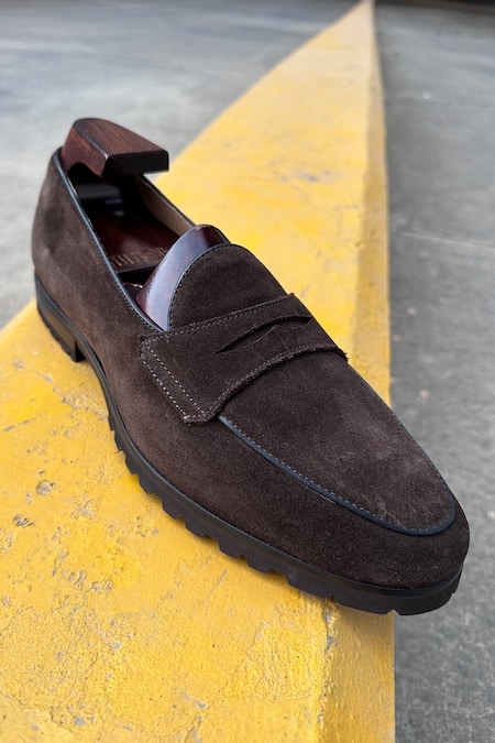 Buy_Fellmonger_Brown Solid Belgian Loafers _Online_at_Aza_Fashions