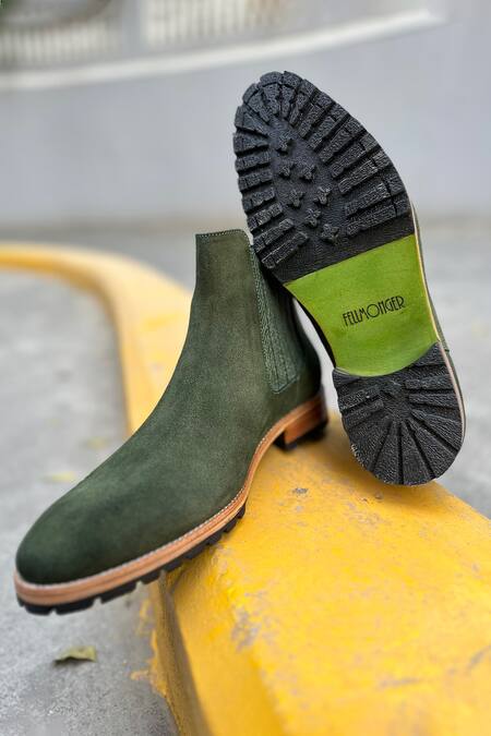 Fellmonger_Green Solid Chelsea Boots _Online_at_Aza_Fashions