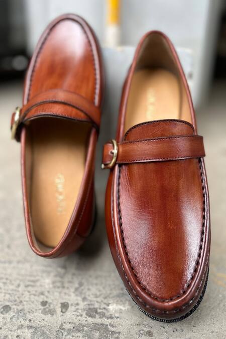 Buy Fellmonger Brown Hand Painted Moccasins Buy_Fellmonger_Brown Hand Painted Moccasins