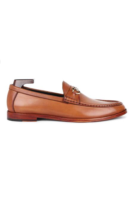 Shop_Fellmonger_Brown Stitchline Thread Glossed Horsebit Mocassins _Online_at_Aza_Fashions