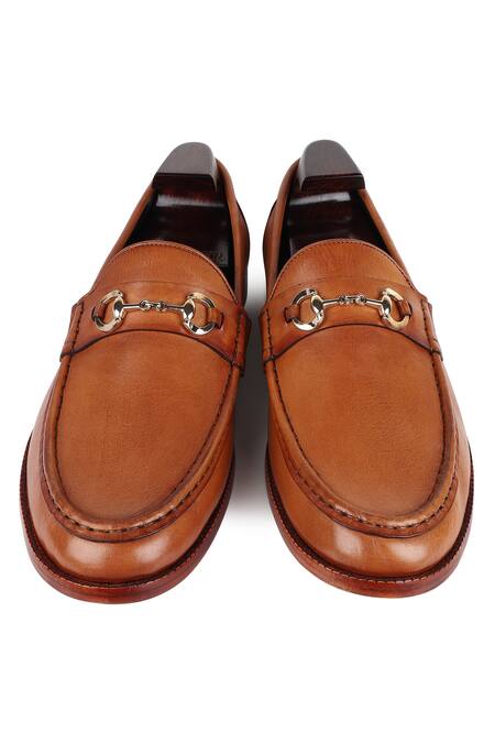 Shop_Fellmonger_Brown Stitchline Thread Glossed Horsebit Mocassins 