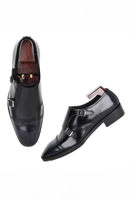 Buy Fellmonger Black Brushed Double Monks Online at Aza Fashions Buy_Fellmonger_Black Brushed Double Monks _Online_at_Aza_Fashions