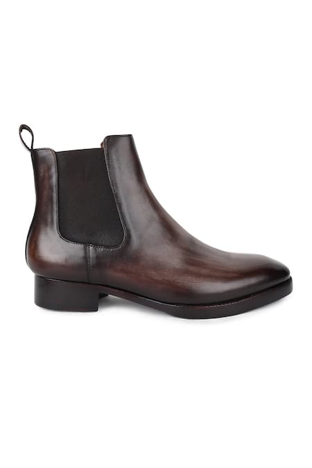 Buy_Fellmonger_Grey Mirror Glossed Patina Chelsea Boots _Online_at_Aza_Fashions