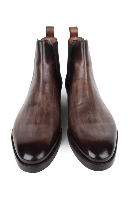 Buy_Fellmonger_Grey Mirror Glossed Patina Chelsea Boots 