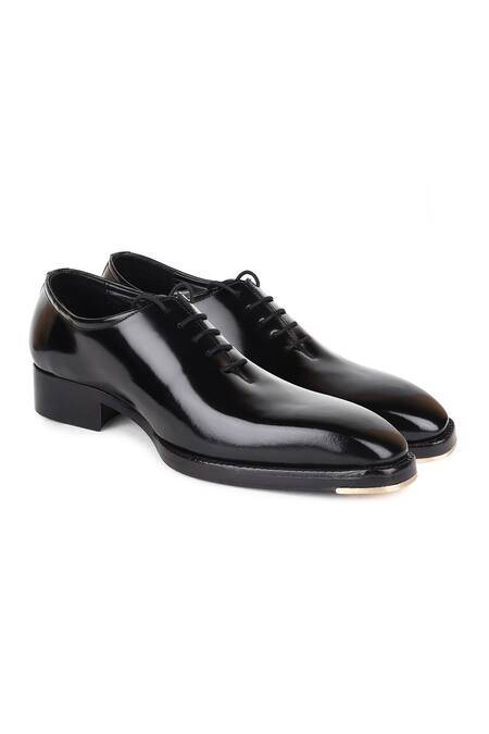 Buy Fellmonger Black Stitchline Thread Almond Toe Loafers Buy_Fellmonger_Black Stitchline Thread Almond Toe Loafers