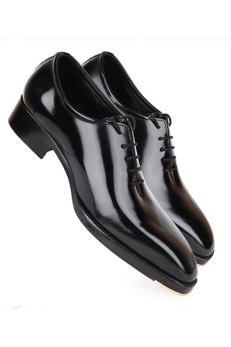 Shop Fellmonger Black Stitchline Thread Almond Toe Loafers Shop_Fellmonger_Black Stitchline Thread Almond Toe Loafers