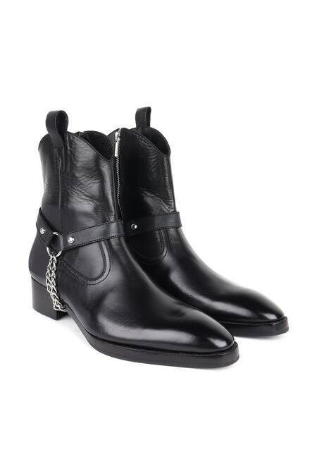 Buy_Fellmonger_Black Chain Mirror Glossed New Age Boots 