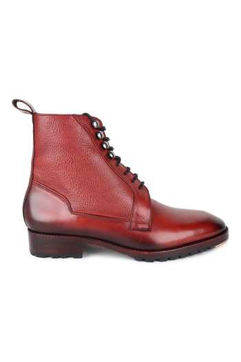 Shop Fellmonger Brown Cognac Glossed Derby Tank Boots Online at Aza Fashions Shop_Fellmonger_Brown Cognac Glossed Derby Tank Boots _Online_at_Aza_Fashions