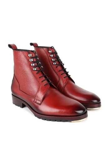 Fellmonger Brown Cognac Glossed Derby Tank Boots at Aza Fashions Fellmonger_Brown Cognac Glossed Derby Tank Boots _at_Aza_Fashions