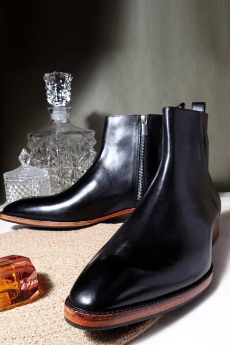 FELLMONGER Black Glossed Leather Boots