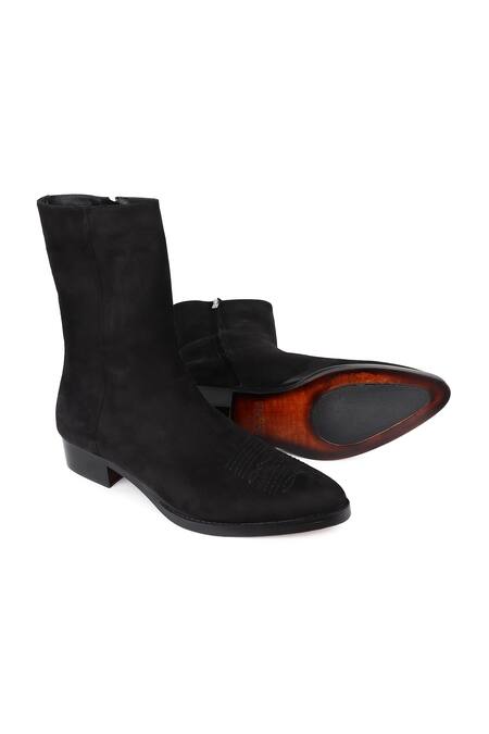Shop_Fellmonger_Black Cowboy Stitch Leather Boots 