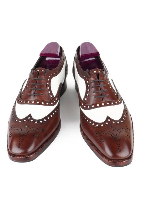 Buy_Fellmonger_White Mirror Glossed Textured Oxford Shoes 