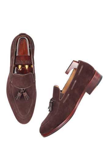 Shop Fellmonger Brown Tassel Leather Loafers Online at Aza Fashions Shop_Fellmonger_Brown Tassel Leather Loafers _Online_at_Aza_Fashions
