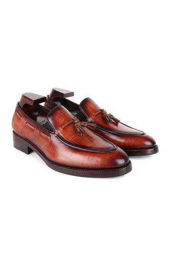 Shop_Fellmonger_Brown Mirror Glossed Leather Loafers _Online_at_Aza_Fashions