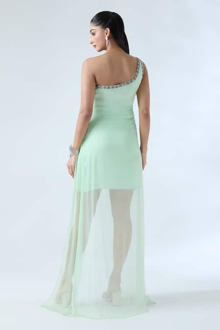 Arpan Vohra One Shoulder Gathered Yoke Dress 