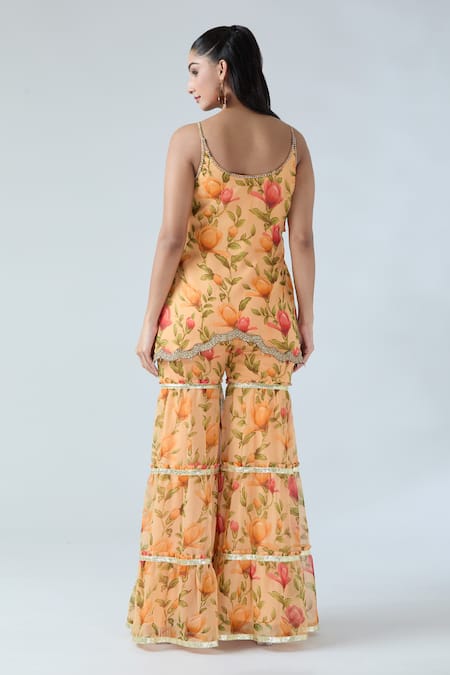 Arpan Vohra Floral Print Kurta & Sharara Set 