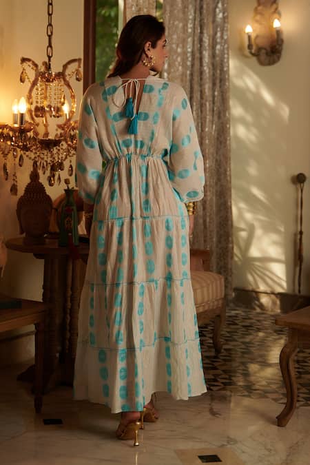 Cin Cin Jacquard Woven Tier Maxi Dress 