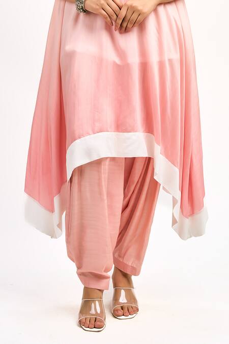 Buy Tanu Malhotra Peach Cotton, Silk, Organza Round Neck Ombre Kurta Set With Printed Dupatta Buy_Tanu Malhotra_Peach Cotton, Silk, Organza Round Neck Ombre Kurta Set With Printed Dupatta