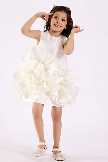 JANYAS CLOSET Dream Solid Ruffle Dress 