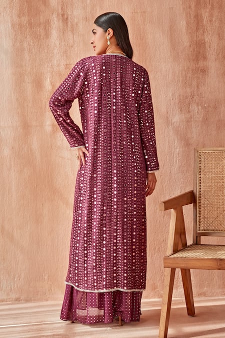 Mustard Moon By Neyha And Vrinda Mukaish Work Jumpsuit With Jacket 