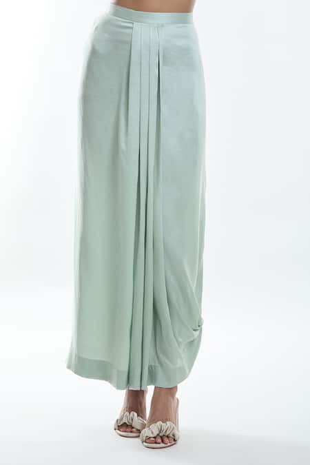 Buy Anamika Khanna Blue Silk, Chiffon Embroidery, Sequins Collared Floral Kurta And Draped Skirt Set Online at Aza Fashions Buy_Anamika Khanna_Blue Silk, Chiffon Embroidery, Sequins Collared Floral Kurta And Draped Skirt Set _Online_at_Aza_Fashions