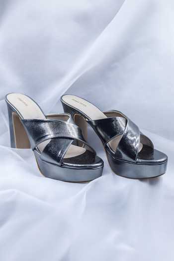 Buy Foot Fuel Grey Mere Khushi Textured Block Heels at Aza Fashions Buy_Foot Fuel_Grey Mere Khushi Textured Block Heels _at_Aza_Fashions
