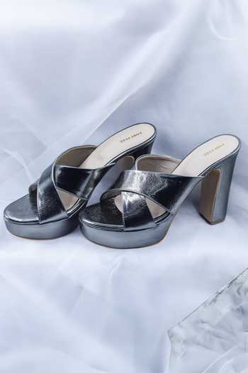 Buy Foot Fuel Grey Mere Khushi Textured Block Heels Online at Aza Fashions Buy_Foot Fuel_Grey Mere Khushi Textured Block Heels _Online_at_Aza_Fashions