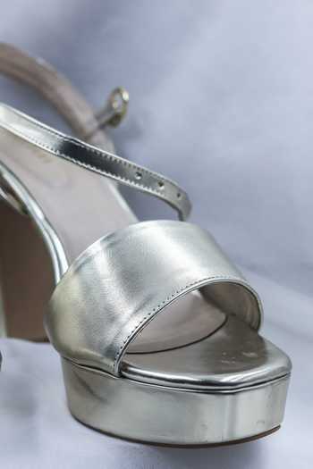 Foot Fuel_Gold Chain Me Square Toe Heels _Online_at_Aza_Fashions