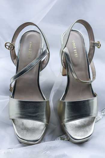 Shop_Foot Fuel_Gold Chain Me Square Toe Heels _Online_at_Aza_Fashions