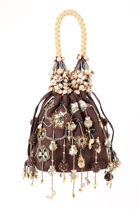 Born Flash Shell Spell Floral Tasselled Potli 