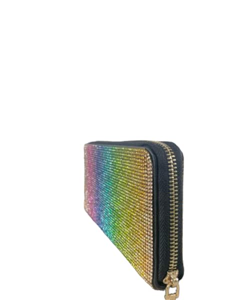 Shop_Oceana Clutches_Multi Color Rhinestones Embellished Wallet_Online_at_Aza_Fashions