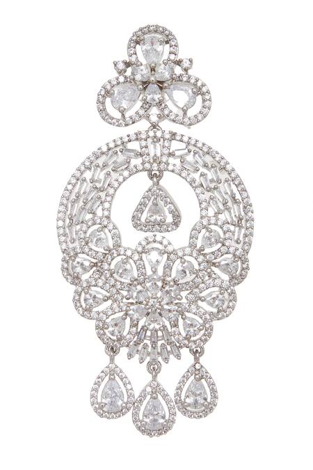 Chaotiq By Arti White Stones Studded Chandbali Online at Aza Fashions Chaotiq By Arti_White Stones Studded Chandbali_Online_at_Aza_Fashions