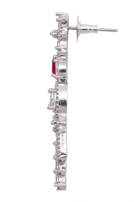 Shop Chaotiq By Arti White Stones, Diamonds Geometric Studded Choker Necklace Set Online at Aza Fashions Shop_Chaotiq By Arti_White Stones, Diamonds Geometric Studded Choker Necklace Set_Online_at_Aza_Fashions