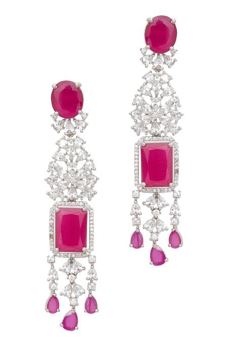 Buy Chaotiq By Arti White Stones, Rhinestones Ruby Embellished Layered Necklace Set Online at Aza Fashions Buy_Chaotiq By Arti_White Stones, Rhinestones Ruby Embellished Layered Necklace Set_Online_at_Aza_Fashions