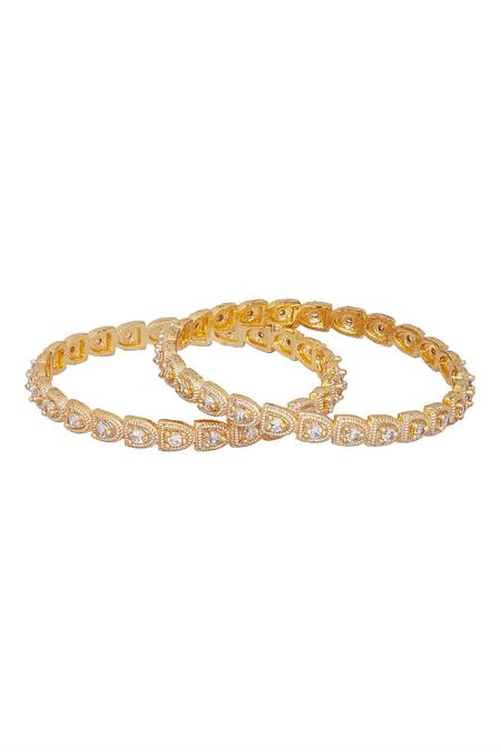 Buy Chaotiq By Arti Gold Plated Imitation Diamonds Studded Meenakari Bangles - Set Of 2 Online at Aza Fashions Buy_Chaotiq By Arti_Gold Plated Imitation Diamonds Studded Meenakari Bangles - Set Of 2_Online_at_Aza_Fashions