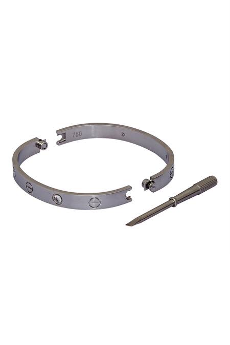 Chaotiq By Arti White Metallic Hued Bracelet at Aza Fashions Chaotiq By Arti_White Metallic Hued Bracelet_at_Aza_Fashions