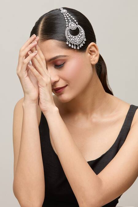 Shop Chaotiq By Arti White Diamond Embellished Passa Online at Aza Fashions Shop_Chaotiq By Arti_White Diamond Embellished Passa_Online_at_Aza_Fashions