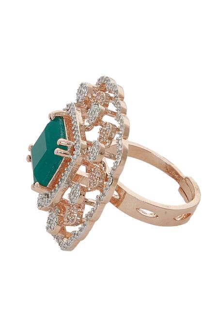 Buy Chaotiq By Arti White Diamonds, Embroidery Embellished Ring Online at Aza Fashions Buy_Chaotiq By Arti_White Diamonds, Embroidery Embellished Ring_Online_at_Aza_Fashions