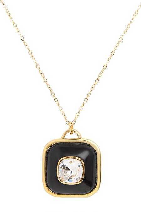 Buy_Isharya_Black Layered Medallion Necklace _Online_at_Aza_Fashions