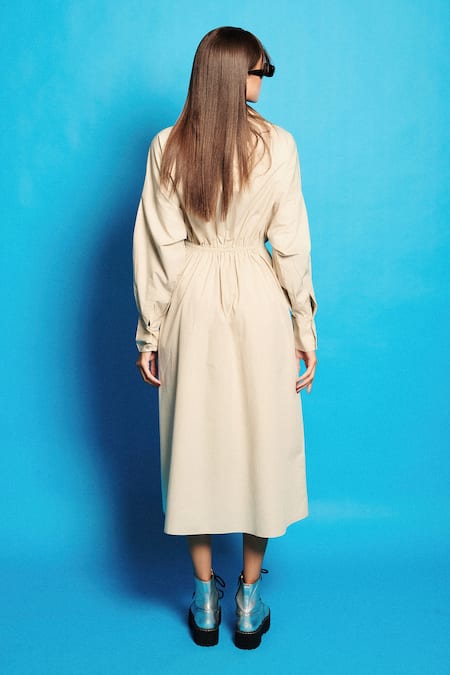 Cin Cin Embroidered Poplin Wrap On Dress 