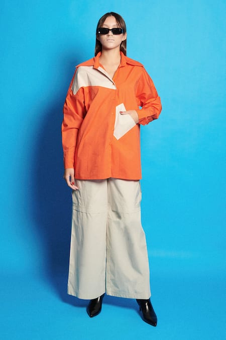 Cin Cin Colour Block Shirt With Pant 