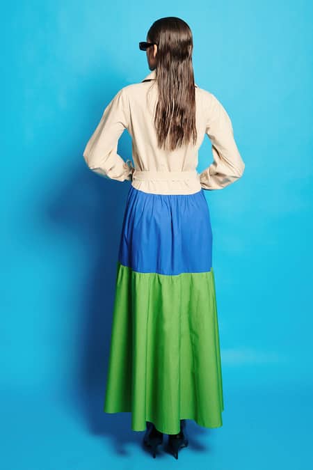 Cin Cin Two Tier Contrast Long Dress 