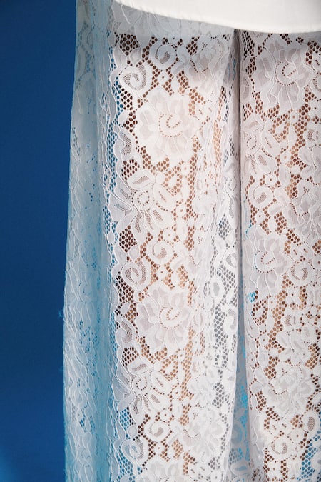 Buy_Cin Cin_White Net Floral Pattern Lacy Pant _Online_at_Aza_Fashions