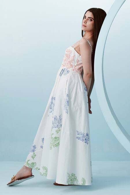 Buy Kavya Singh Kundu White Cotton Print Ivy Sweetheart Neck Edith Corset Dress Online at Aza Fashions Buy_Kavya Singh Kundu_White Cotton Print Ivy Sweetheart Neck Edith Corset Dress _Online_at_Aza_Fashions