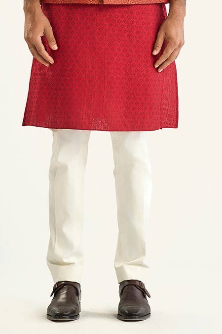 Buy Raghavendra Rathore Jodhpur Red Brocade Embroidery Checkered Woven Bundi Online at Aza Fashions Buy_Raghavendra Rathore Jodhpur_Red Brocade Embroidery Checkered Woven Bundi _Online_at_Aza_Fashions