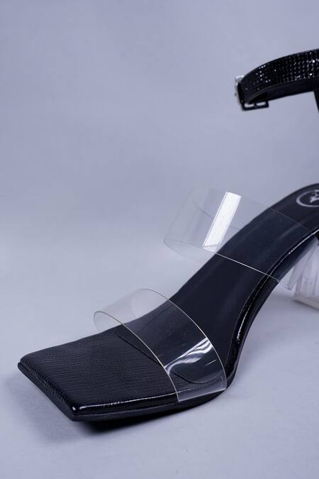 Buy Sana K luxurious Footwear Black Rhinestones Studded Ankle Strap Heels Online at Aza Fashions Buy_Sana K luxurious Footwear_Black Rhinestones Studded Ankle Strap Heels _Online_at_Aza_Fashions