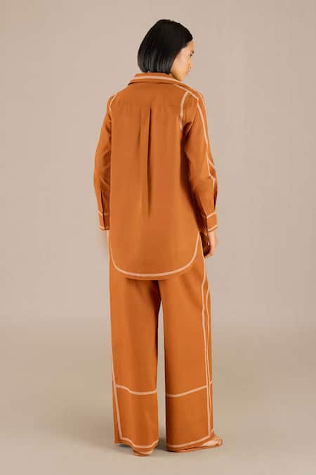 Ampm Meg Pin Striped Border Shirt With Pant 