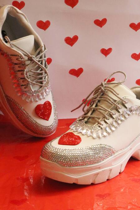 Chal Jooti_Multi Color Loveglow Lollipops Hand Embroidered Sneakers_Online_at_Aza_Fashions